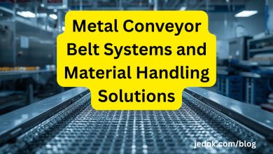 mesh conveyor belt system in modern industrial material handling facility