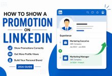 Professional LinkedIn profile showing career promotion and profile optimization tips