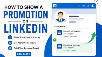 Professional LinkedIn profile showing career promotion and profile optimization tips
